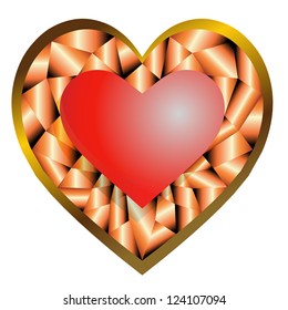 Abstract decorated heart for banner illustration.