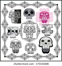 Abstract decoration decorative patterns conditional human skull