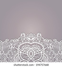 Abstract decoration, detailed lace pattern, ethnic ornament, invitation card design