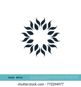 Abstract Decoration Flower Icon Vector Logo Template Illustration Design. Vector EPS 10.