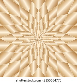 Decoración abstracta, patrón dorado, gradientes de medio tono, ilustración vectorial.Mosaico dorado con patrón geométrico y floral. El fondo con bonitos elementos.