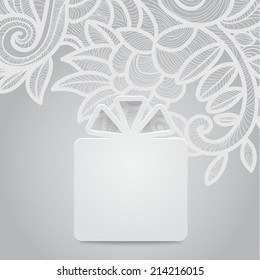 Abstract decoration, greeting card with ornate detailed ornament. Template frame design for gift card. Useful for packaging, invitations, decoration, bag template, etc