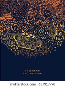 Abstract decoration, invitation card with ornate detailed ornament. Template frame design for card. Useful for packaging, invitations, decoration, bag template, etc.