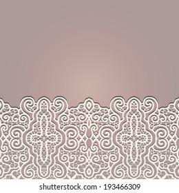 Abstract decoration, lace frame border pattern, invitation card design, floral and geometric ornament, hand drawn artwork, vector illustration