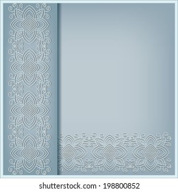 Abstract decoration, lace frame border pattern, ethnic ornament, invitation card design