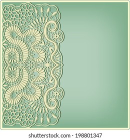 Abstract decoration, lace frame border pattern, ethnic ornament, invitation card design