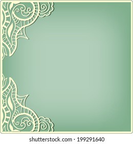 Abstract decoration, lace frame border pattern, ethnic ornament, invitation card design