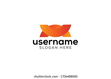 abstract decoration logo vector concept with modern, simple, flat and awesome gradient color on white background