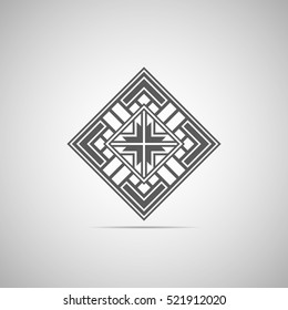 Abstract decoration, square ornament, pattern