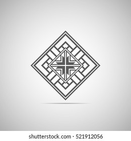 Abstract decoration, square ornament, pattern