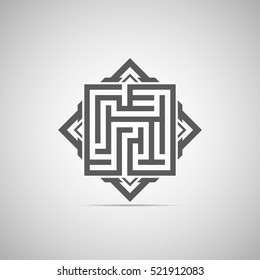 Abstract decoration, square ornament, pattern