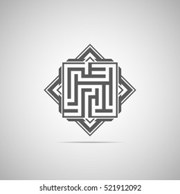 Abstract decoration, square ornament, pattern