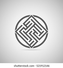 Abstract decoration, square ornament, pattern