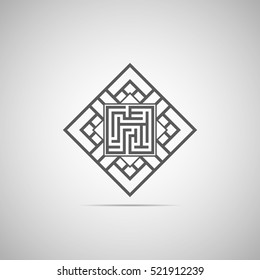 Abstract decoration, square ornament, pattern