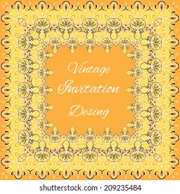 Abstract decoration vintage background with space for your text. Suitable for various designs,  invitation, thank you card, save the date cards and scrapbooking. Vector illustration.