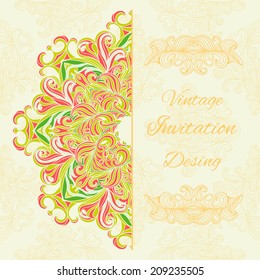 Abstract decoration vintage background with space for your text. Suitable for various designs,  invitation, thank you card, save the date cards and scrapbooking. Vector illustration.