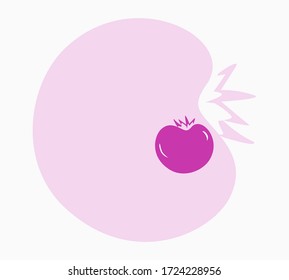 Abstract decorative art with purple tomato