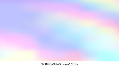 Abstract decorative background with bright neon gradient. Colorful rainbow digital pearlescent futuristic unicorn backdrop. Vector template for web banner and presentation.
