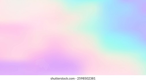Abstract decorative background with bright neon gradient. Colorful rainbow digital pearlescent futuristic unicorn backdrop. Vector template for web banner and presentation.