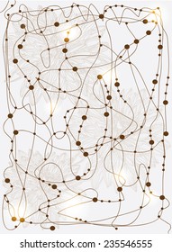 abstract decorative background with intricate beads-thread with beads brown,abstract background