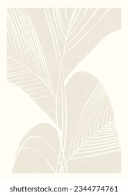 Abstract decorative background with leaf in boho style vector illustration.