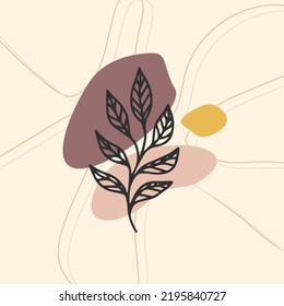 Abstract decorative background with leaves in boho style