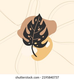 Resumen de fondo decorativo con hojas al estilo boho