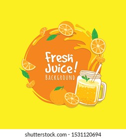 abstract decorative background with orange juice splashes design templae