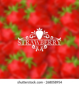 Abstract decorative background with polygonal strawberry. Vector illustration