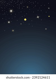 Abstract decorative background of the starry sky and planets.