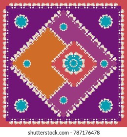 Abstract decorative background. Vector cover design. Design of  tile, carpet, tablecloth fabric, cushion, pillow, bags.  All elements are located on separate layers. All items can be easily edited. 