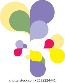 Abstract Decorative Banner Element with Colorful Fluid Liquid Shapes