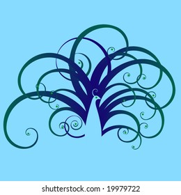 Abstract decorative bird illustration - peacock
