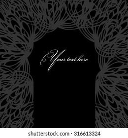 Abstract decorative black frame for your text. Vector element for design. Hand drawn. Your text here.