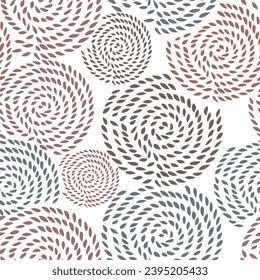 fondo de color blanco de patrón sin fisuras en el círculo negro y marrón abstracto decorativo para textil, papel de envoltura y tela. 