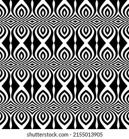 Abstract decorative black and white pattern. Vector art.
