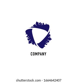 Abstract decorative blue vortex illustration. Cycle logo design template. Floral logo concept isolated on white background