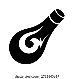 Ícone decorativo abstrato da garrafa - Ilustração do vetor do balão de redemoinho estilizado