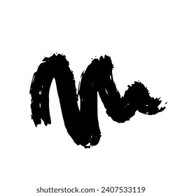 Abstract, decorative brushstroke. Vector graphics.