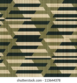 Abstract decorative canvas textured geometric background. Seamless pattern. Vector.