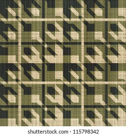 Abstract decorative canvas textured geometric background. Seamless pattern. Vector.