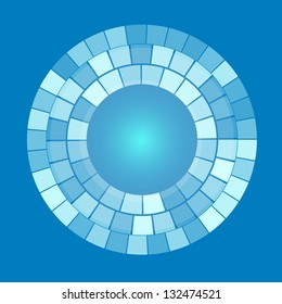 Abstract decorative circle on blue background
