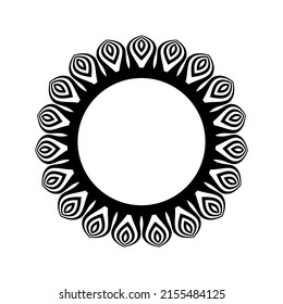 Abstract decorative circle pattern for round frame. Vector art.