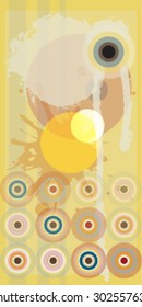 Abstract decorative circles background ink stains