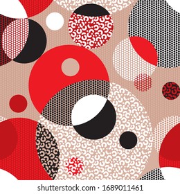 Rótulos decorativos abstractos para el diseño de fondo, tela, textil, envoltura, superficie, web e impresión. Voces deportivas rojas y negras rapido vectorial