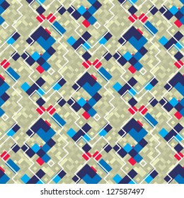 Abstract decorative city map geometric ornament. Seamless pattern. Vector.