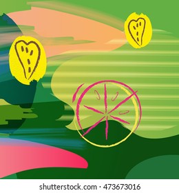 Abstract decorative colored background with fruit
