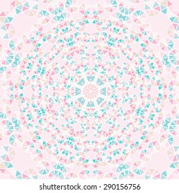 Abstract decorative colored geometric round ornament. Vector illustration. Illustration for greeting cards, invitations, and other printing projects.