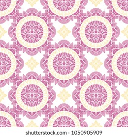 Abstract decorative colored lace seamless pattern background flat. Vector illustration