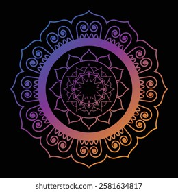 Abstract decorative colorful mandala on white background